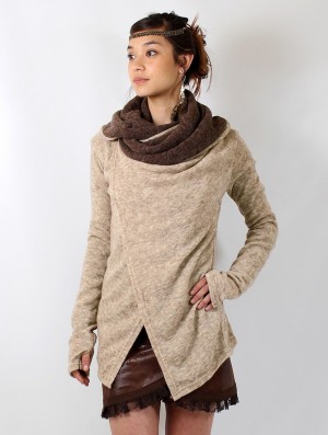 Toonzshop Adrika Cardigan Strickjacke Damen Beige Braun | 0584JAIBE