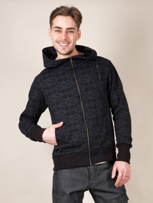 Toonzshop Aegnor Cubes Zipped Hoodie Hoodie Herren Schwarz | 9374TJBRQ