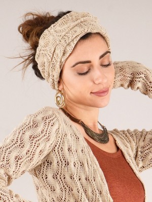Toonzshop Aikköo Crochet Headband Hüte Damen Beige | 7369RAZJW