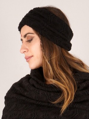 Toonzshop Aikköo Crochet Headband Hüte Damen Schwarz | 2875KBONZ