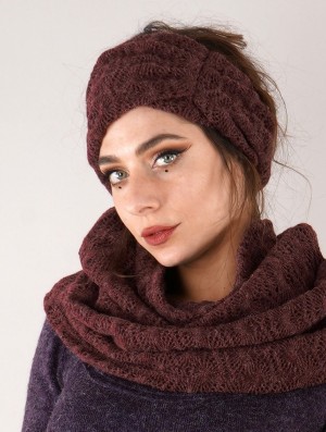 Toonzshop Aikköo Crochet Headband Hüte Damen Wine | 7243VIDWS