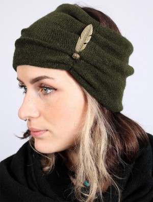Toonzshop Aikköoz Feathered Headband Hüte Damen Grün | 1095AHMFG
