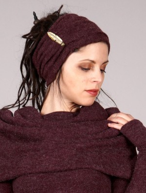 Toonzshop Aikköoz Feathered Headband Hüte Damen Wine | 2709RAICV