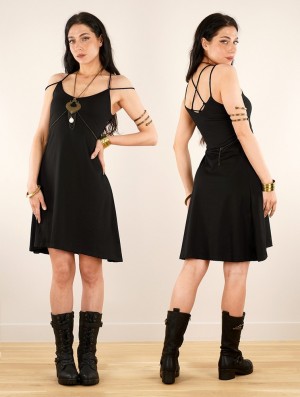 Toonzshop Alchemyü Strappy Short Dress Kleid Damen Schwarz | 2714RBSVM