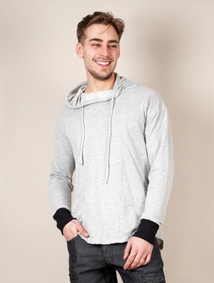 Toonzshop Aldaron Hooded Long Sleeve Shirt Hemd Herren Hellgrau | 6720ZSRPI