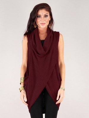 Toonzshop Amala Sleeveless Thin Pullover Pullover Damen Wine | 9156UWNYR