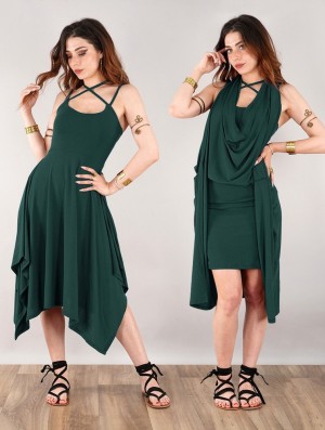 Toonzshop Amethyst Short Dress Kleid Damen Pfauen | 9481RPCIE