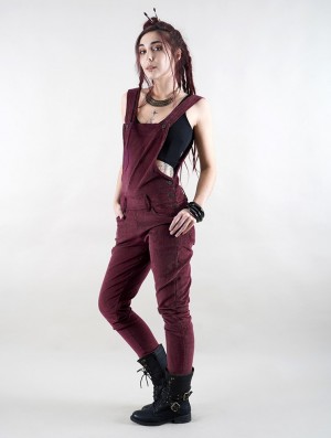 Toonzshop Arawat Corduroy Overalls Hose Damen Wine | 0471IVNRE