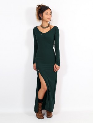Toonzshop Aryäa Long Dress Kleid Damen Pfauen | 8943XTLZW
