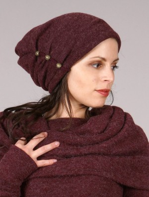 Toonzshop Aslany Beaded Beanie Mütze Damen Mottled wine | 1894VNBLH
