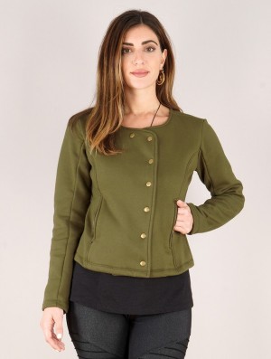 Toonzshop Athelleen Perfecto Style Jacket Jacken Damen Grün | 9307IGCLQ