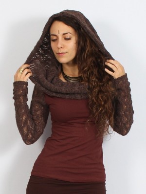 Toonzshop Atmäa Crochet Long Sleeve Top Oberteile Damen Braun | 5793EGIDF