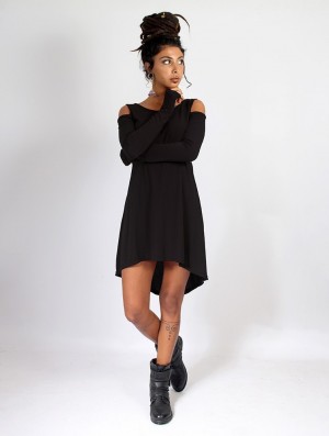 Toonzshop Atsuka Tunic Dress Kleid Damen Schwarz | 6390ISZLX