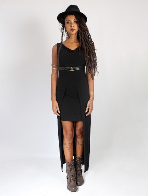 Toonzshop Azeälya Long Dress Kleid Damen Schwarz | 8342UNFCR