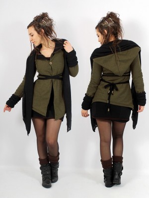 Toonzshop Azmäe Coat Mäntel Damen Grün Schwarz | 4630DBZPW