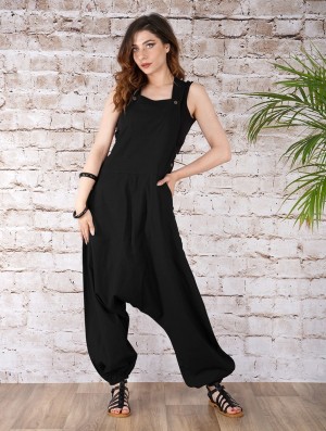 Toonzshop Bhakta Harem Pant Overalls Hose Damen Schwarz | 5892PLFRQ