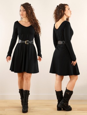 Toonzshop Bohemian Dress "Proserpine" Kleid Damen Schwarz | 4109MDJCF