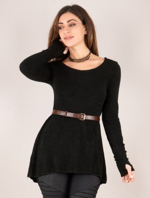 Toonzshop Bohemian Tunic Pullover Pullover Damen Schwarz | 0124OHFKC