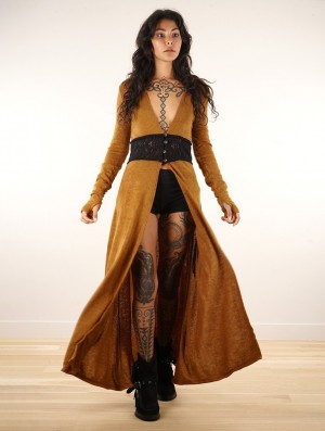 Toonzshop Boho Maxi Cardigan With Crochet Detail Strickjacke Damen Rusty | 6182KDNJI