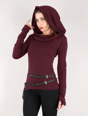 Toonzshop Chryzz Long Sleeve Top Oberteile Damen Wine | 1708OHPMD