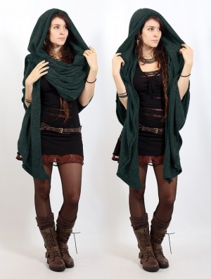 Toonzshop Danae Hooded Cape Ponchos Damen Dunkelblau | 8214FSNWM