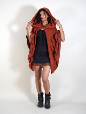 Toonzshop Danae Hooded Cape Ponchos Damen Sienna | 4079EDOKV