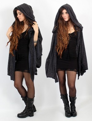 Toonzshop Danae Hooded Cape Ponchos Damen Grau | 6379ZVXBE