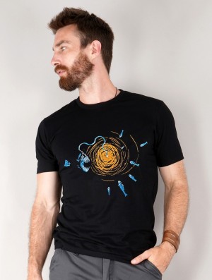 Toonzshop Deep Sea Fish' Printed Short Sleeve T-shirt T-Shirt Herren Schwarz | 3429QTAPM
