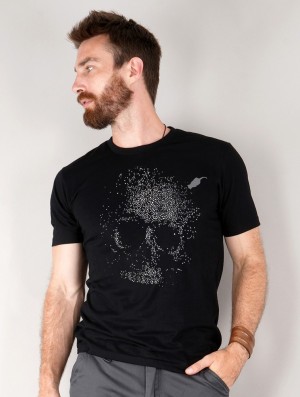 Toonzshop Dots Skull Printed Short Sleeve T-shirt T-Shirt Herren Schwarz | 4568SUIME
