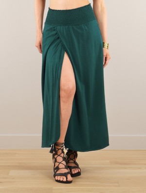 Toonzshop Dune Wrap Long Skirt Rock Damen Emerald | 8415GTQFE