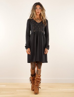 Toonzshop Eireen Long Sleeve Dress Kleid Damen Schwarz | 7058OCVZU