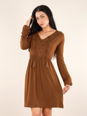 Toonzshop Eireen Long Sleeve Dress Kleid Damen Rusty | 0869MYXZS