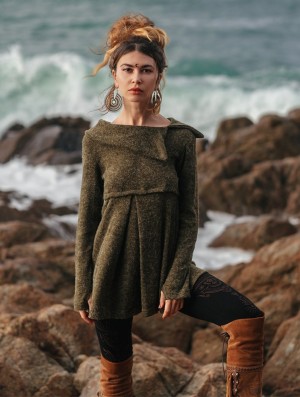 Toonzshop Ekantika Tunic Pullover Pullover Damen Grün | 3126VYLCE
