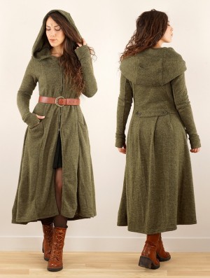 Toonzshop Enchantress Long Hooded Coat Mäntel Damen Grün | 1237LOTBC