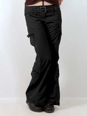 Toonzshop Enigma Flared Cargo Pants Hose Damen Schwarz | 5472HZBJC
