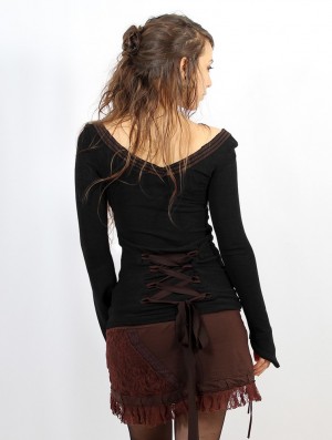 Toonzshop Eo-lüne Pullover Pullover Damen Schwarz Braun | 6735RFNVP