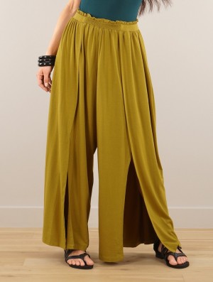 Toonzshop Félise Split Loose Pants Hose Damen Goldengreen | 1095MFUZH