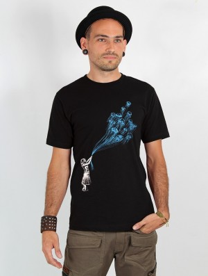 Toonzshop Flying Medusa Printed Short Sleeve T-shirt T-Shirt Herren Schwarz | 4912WRMVB