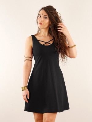 Toonzshop Full Moon Reversible Dress Kleid Damen Schwarz | 1438OCXDL