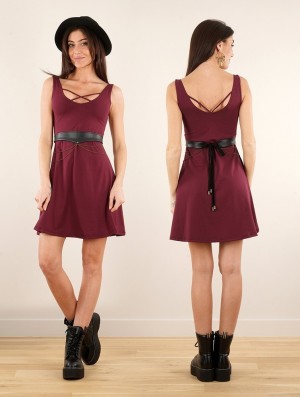 Toonzshop Full Moon Reversible Dress Kleid Damen Wine | 9124CFYHR
