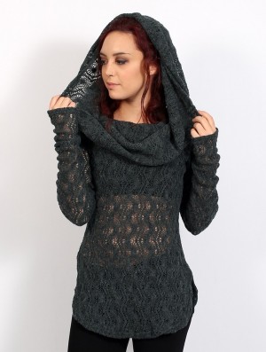 Toonzshop Hookäa Crochet Sweater Pullover Damen Grau | 2793QVHYG