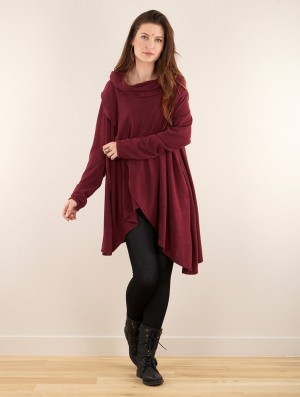 Toonzshop Inika Poncho Pullover Pullover Damen Wine | 4716LYOTF