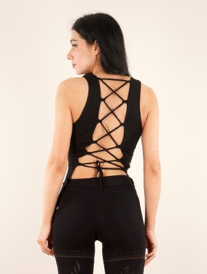 Toonzshop Ithlinne Sleeveless Top Oberteile Damen Schwarz | 1586ERJHI