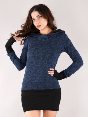 Toonzshop Janjira Pullover Pullover Damen Blau Schwarz | 9531IKVDY