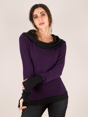 Toonzshop Janjira Pullover Pullover Damen Lila Schwarz | 9086HMEZO