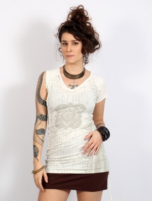 Toonzshop Jaya Tunic Top Oberteile Damen Offwhite | 8120KAZVW