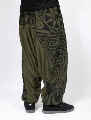 Toonzshop Jinn Aladin Haida Gender Neutral Harem Pants Hose Herren Hellgrün Schwarz | 6041TRJBX