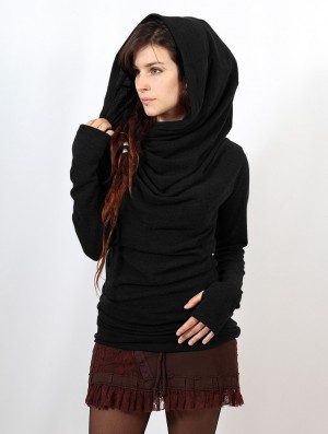 Toonzshop Kali Cowl Neck Sweater Pullover Damen Schwarz | 5642ITODC