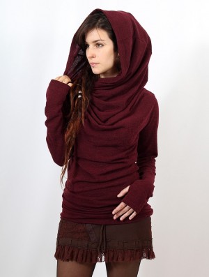 Toonzshop Kali Cowl Neck Sweater Pullover Damen Wine | 5709HTKMB