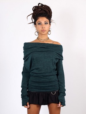 Toonzshop Kali Cowl Neck Sweater Pullover Damen Blau | 7324SXGOA